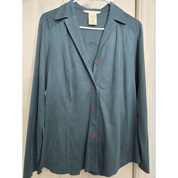 Max Studio Womens green Button-Up Blazer Jacket M Polyester Long Sleeve - Picture 1 of 3